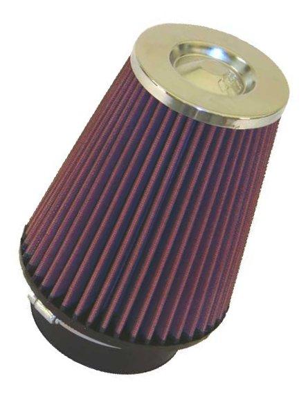 Universal Air Filter Chrome Round Tapered Red - 4in Flange ID x 1.125in Flange Length x 9.5in H - View 7 | Dirty Garage