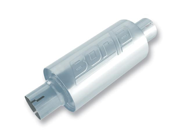 Borla S-Type Muffler 2.5in Inlet/Outlet 5in Round x 10in w/Notch - View 4 | Dirty Garage