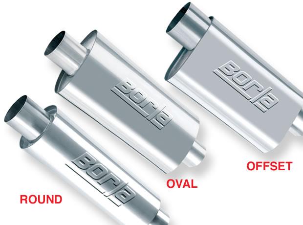 Borla XR-1 Racing Sportsman 3 inch Outlet / 3 inch Inlet Round Muffler - View 4 | Dirty Garage