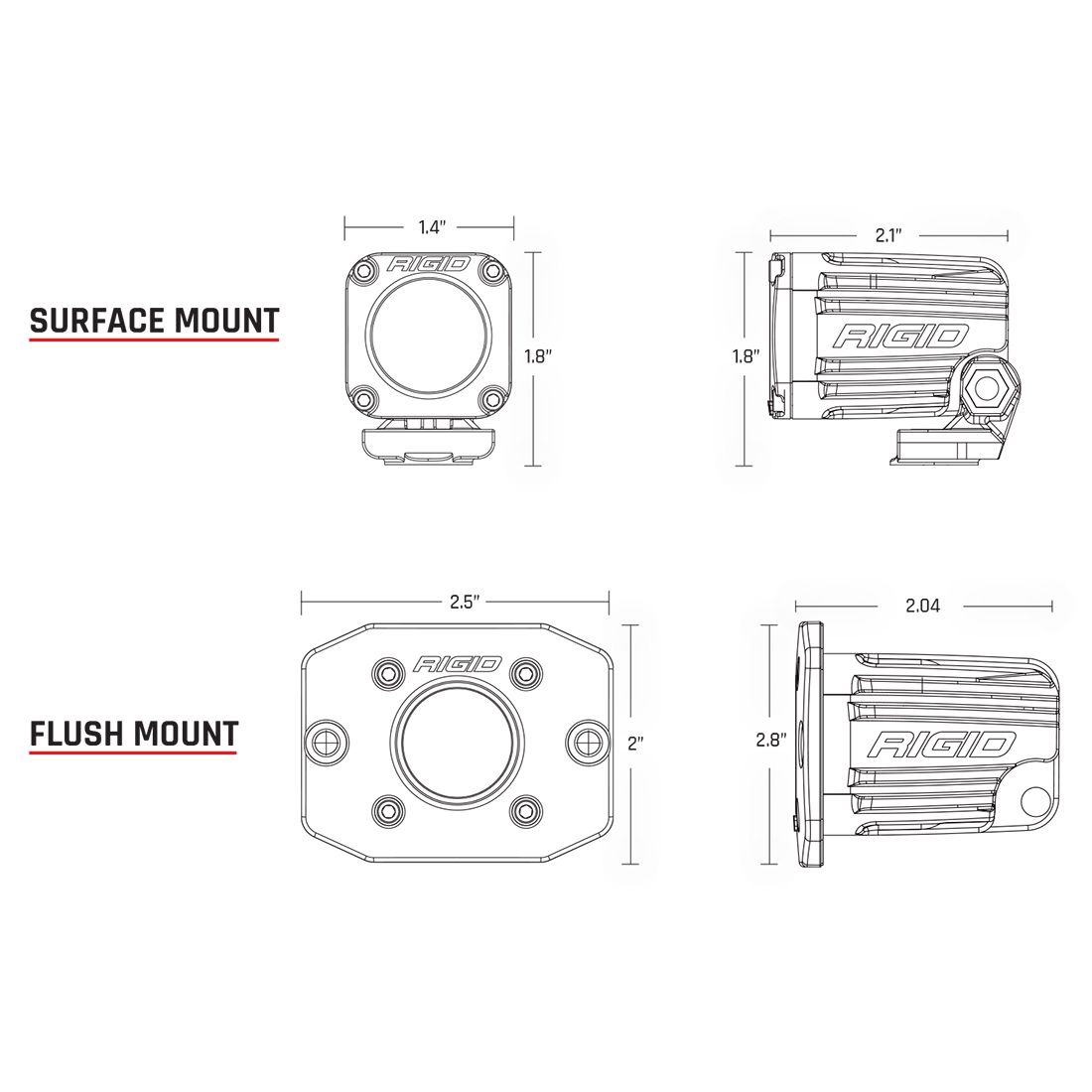 Universal Ignite Surface Mount Flood Beam Pod w/ Go-Pro Style Mounting - View 2 | Dirty Garage