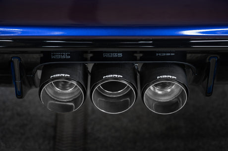 2023-2024 Civic Type R 2.0L T304 SS 3" Cat Back Exhaust Triple Center Outlet Carbon Tips - View 3 | Dirty Garage