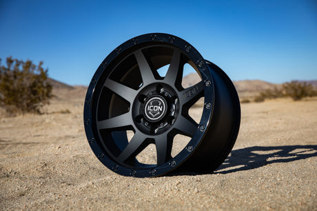 ICON Rebound 18x9 6x5.5 25mm Offset 6in BS 95.1mm Bore Double Black Wheel - View 3 | Dirty Garage
