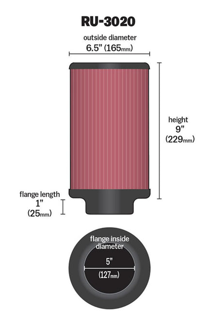 Universal Filter 2 1/4inch 10 Degree Flange 16 1/4inch x 4inch - 4 1/2inch Height | Dirty Garage