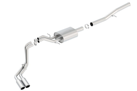 Borla 14 Silv/Sierra 1500 EC Std/CC Short 143.5in WB S-Type Dual Rolled Side Exit Cat-Back Exhaust | Dirty Garage