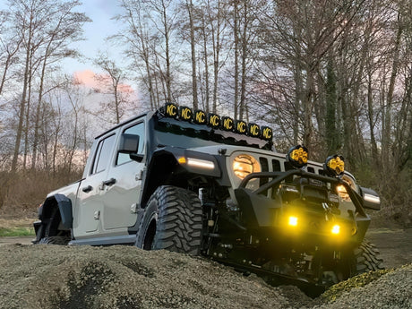 2018-2024 Wrangler Smoked Lens LED Front Sidemarkers - View 2 | Dirty Garage
