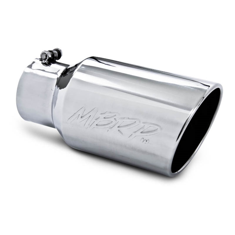 Universal Tip 6" OD Angled Rolled End 4" Inlet 12" Length | Dirty Garage