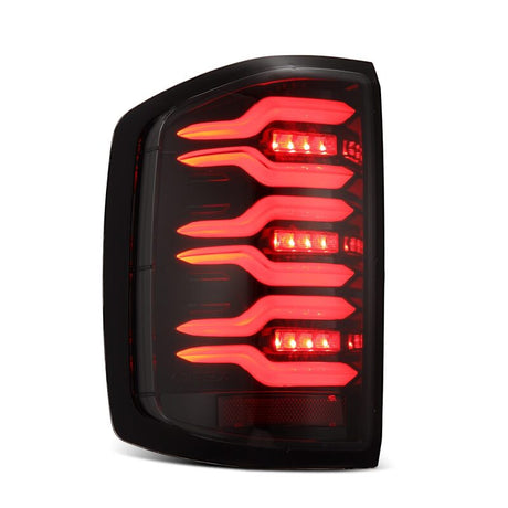 2014-2018 GM 1500 HD Luxx-Series LED Tail Lights Alpha-Black w Active Light Sequential Signal - View 2 | Dirty Garage