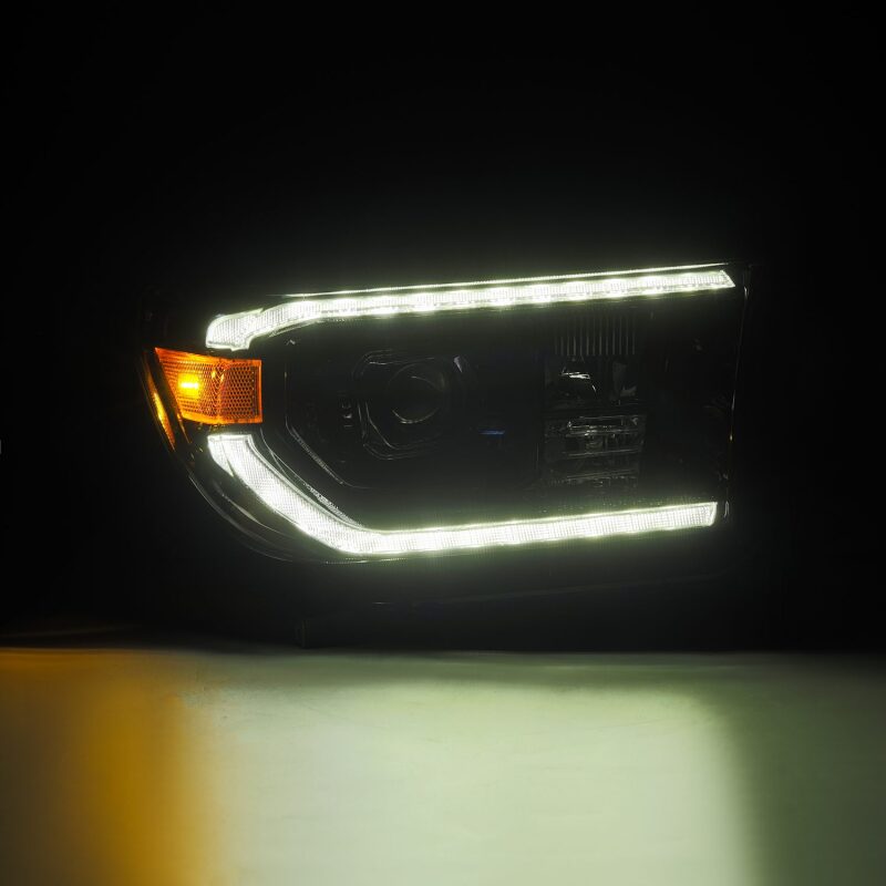 2007-2017 Tundra Sequoia Luxx-Series LED Projector Alpha-Black Headlight Active Light Sequence Signal DRL - View 2 | Dirty Garage