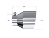 Universal T304 Stainless Steel 3" ID 5" OD 6.5" Length Angle Cut Single Wall Tip - View 2 | Dirty Garage