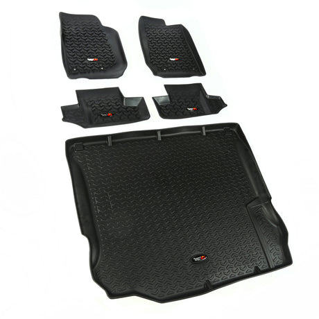 Rugged Ridge Floor Liner Front/Rear/Cargo Black 2011-2018 Jeep Wrangler JK 2 Dr - View 2 | Dirty Garage
