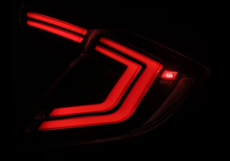 2016-2021 Civic Hatchback Type-R FK8 Nova-Series LED Tail Lights Black Pair - View 2 | Dirty Garage