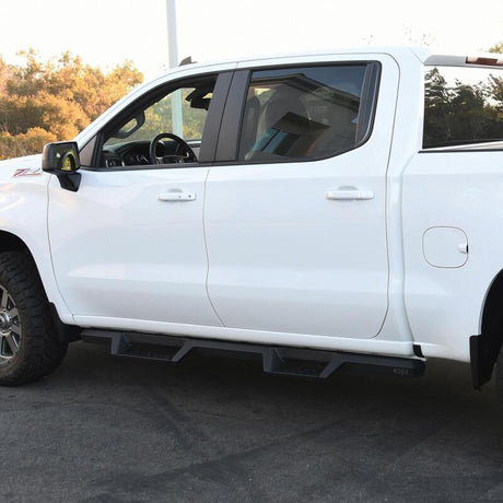 2019-2026 GM 1500/HD Crew Cab HDX Series Textured Black Drop Nerf Step Bars - View 2 | Dirty Garage