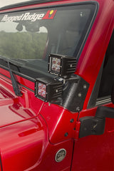 Rugged Ridge 97-06 Jeep Wrangler TJ Textured Black Dual A-Pillar Light Mount - View 3 | Dirty Garage