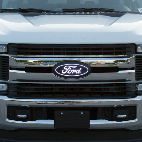 2020-2022 Super Duty Luninix White LED Emblems w/ Camera Cutout - View 3 | Dirty Garage