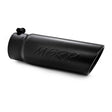 Universal Tip 4" OD Angled Rolled End 3.5" Inlet 10" Length Black Finish | Dirty Garage