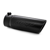 Universal Tip 4" OD Angled Rolled End 3.5" Inlet 10" Length Black Finish | Dirty Garage