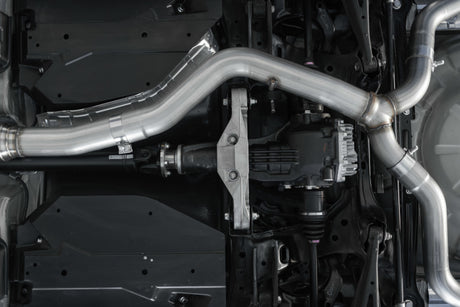 2015-2019 WRX STI 3" Dual Split Rear Exit Exhaust w 3.5" Tips Race Version - View 4 | Dirty Garage
