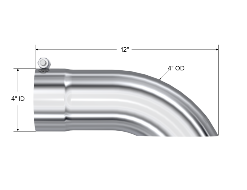 Universal 4 OD Turn Down Tip 12" Length - View 4 | Dirty Garage