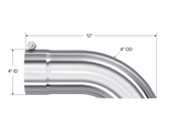 Universal 4 OD Turn Down Tip 12" Length - View 4 | Dirty Garage