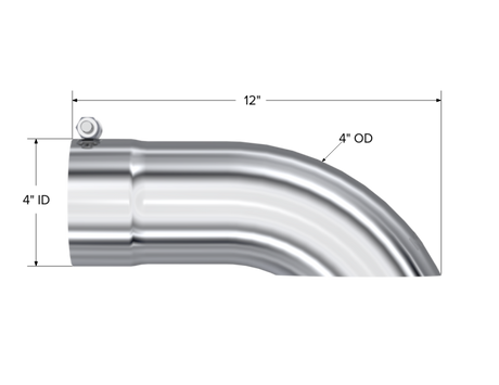 Universal 4 OD Turn Down Tip 12" Length - View 4 | Dirty Garage