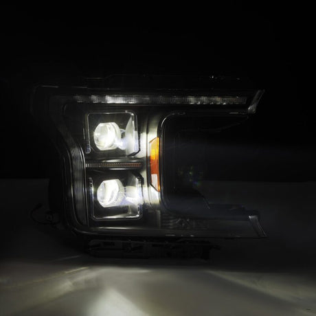 2018-2020 F-150 Luxx-Series LED Projector Alpha Black Headlight Active Light Sequence Signal DRL - View 2 | Dirty Garage