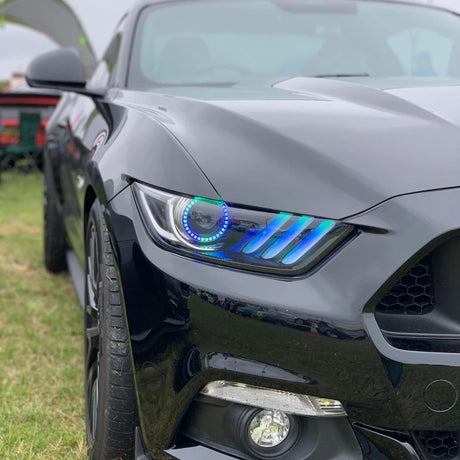 2015-2017 Mustang Dynamic DRL RGB+A Upgrade Kit w/ Halo Kit ColorSHIFT - View 2 | Dirty Garage