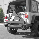 Rugged Ridge Tire Carrier XHD Rear Bumper 76-06 Jeep CJ / Jeep Wrangler - View 2 | Dirty Garage