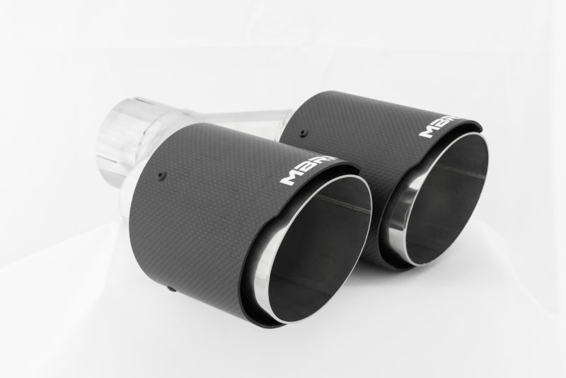 Universal Carbon Fiber Dual Tip 4" OD 2.5" Inlet - View 2 | Dirty Garage