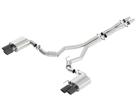 Borla 2018 Ford Mustang GT (A/T / M/T) 3in S-Type Catback Exhaust w/o Valves w/ Black Chrome Tips | Dirty Garage