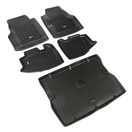 Rugged Ridge Floor Liner Front/Rear/Cargo Black 1997-2006 Jeep Wrangler TJ - View 2 | Dirty Garage