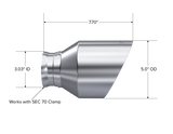 2015-2023 Dodge Charger 3" ID 5" OD 8" Angle Cut SS Tip - View 2 | Dirty Garage
