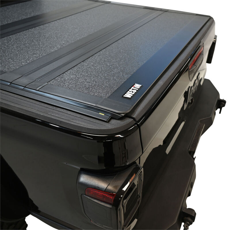 Westin 20-22 Jeep Gladiator JT 4WD 5ft. Bed Hard Tri-Fold Tonneau Cover - Black - View 3 | Dirty Garage