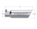 Universal 3" OD Dual Wall Angled 2" Inlet 12" Length Tip - View 5 | Dirty Garage