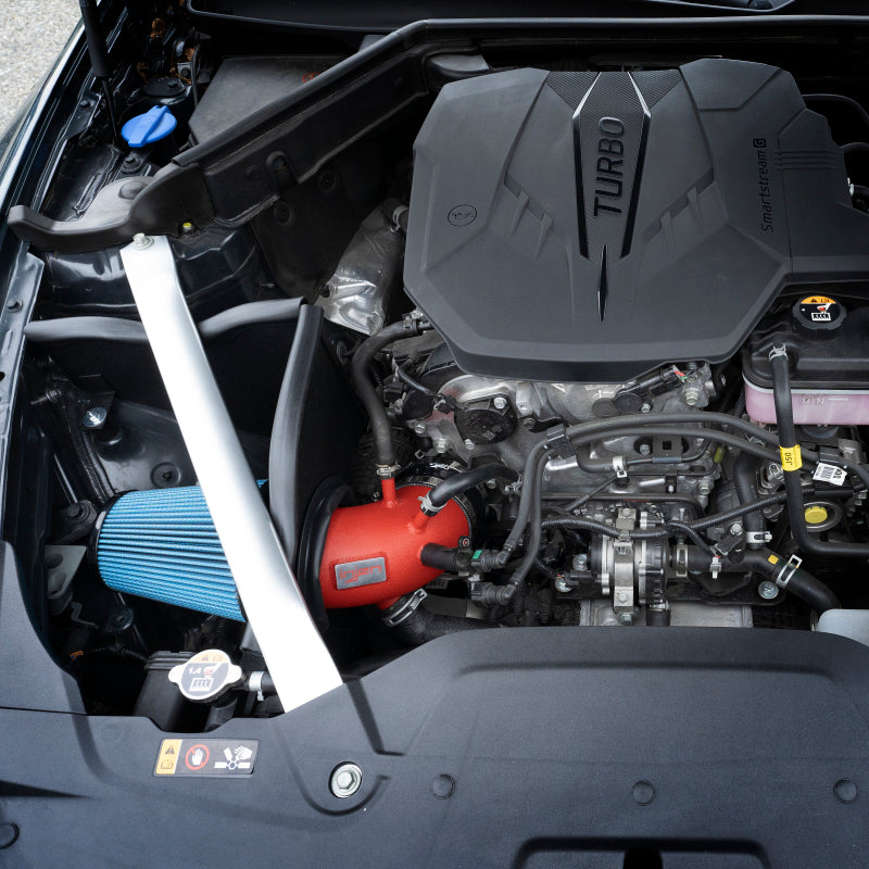2022-2023 Stinger 2.5L Turbo Wrinkle Red SP Series Short Ram Cold Air Intake System - View 4 | Dirty Garage