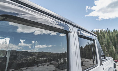 2018 Wrangler Unlimited Ventvisor Outside Mount Window Deflectors Smoke - View 3 | Dirty Garage