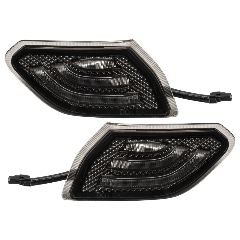 2018-2024 Wrangler Smoked Lens LED Front Sidemarkers - View 16 | Dirty Garage