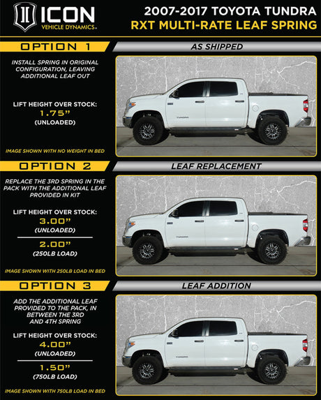 2007-2024 Tundra Multi Rate RXT Leaf Pack w Add In Leaf - View 2 | Dirty Garage