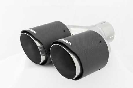Universal Carbon Fiber Dual Tip 4" OD 2.5" Inlet - View 2 | Dirty Garage