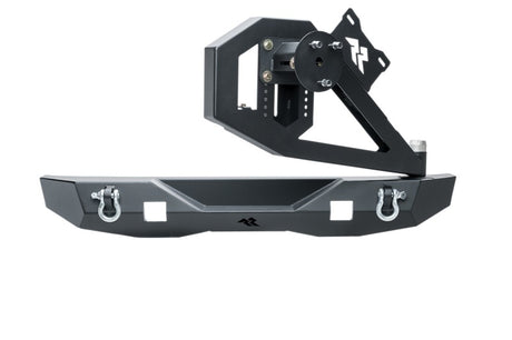 Rugged Ridge 07-18 Jeep Wrangler (JK/JKU) XOR Rear Bumper w/Swing Out Tire Carrier - Tex. Blk - View 3 | Dirty Garage