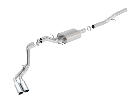 Borla 14 Silv/Sierra 1500 EC Std/CC Short 143.5in WB S-Type Dual Rolled Side Exit Cat-Back Exhaust - View 3 | Dirty Garage