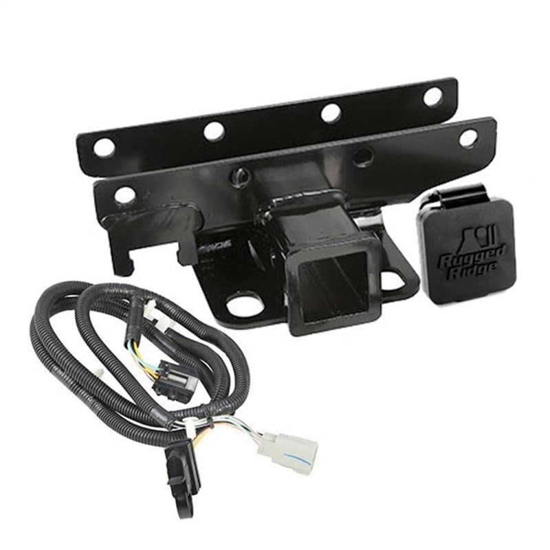 Rugged Ridge Receiver Hitch & Wiring Kit RR Logo 07-18 Jeep Wrangler JK | Dirty Garage