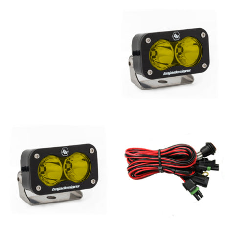 Universal S2 Pro Series LED Light Pods Amber Lens Spot Pair | Dirty Garage