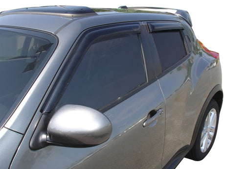 2010-2018 Juke Ventvisor Outside Mount Window Deflectors Smoke 4-Piece | Dirty Garage