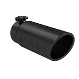Universal Tip 4" OD Angled Rolled End 3.5" Inlet 10" Length Black Finish - View 2 | Dirty Garage
