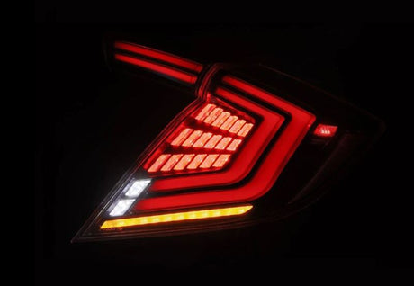 2016-2021 Civic Hatchback Type-R FK8 Nova-Series LED Tail Lights Black Pair - View 3 | Dirty Garage