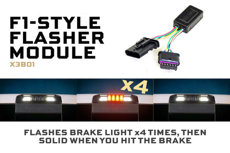 Universal X3B LED Third Brake Light F1 Style Rapid-Flash Module - View 4 | Dirty Garage