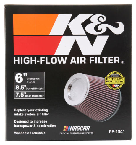 Universal Round Tapered Universal Air Filter 6 inch Flange 7 1/2 inch Base 5 inch Top 7 1/2 inch Height - View 10 | Dirty Garage
