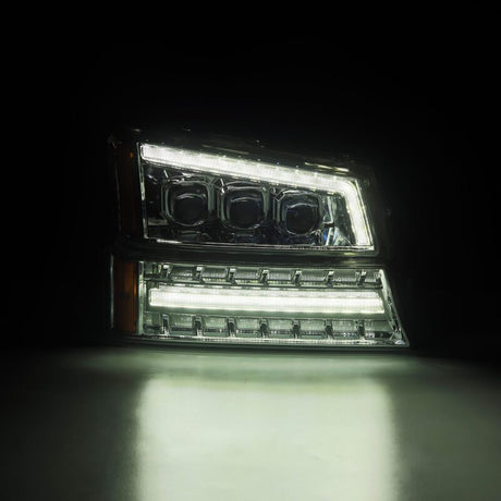 2003-2006 GM HD Avalanche Chrome Nova-Series LED Projector Headlights - View 3 | Dirty Garage