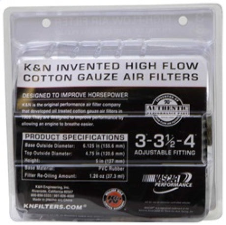 Universal Filter Chrome Round Tapered White - 4in Flange ID x 1.125in Flange Length x 5.5in H - View 5 | Dirty Garage