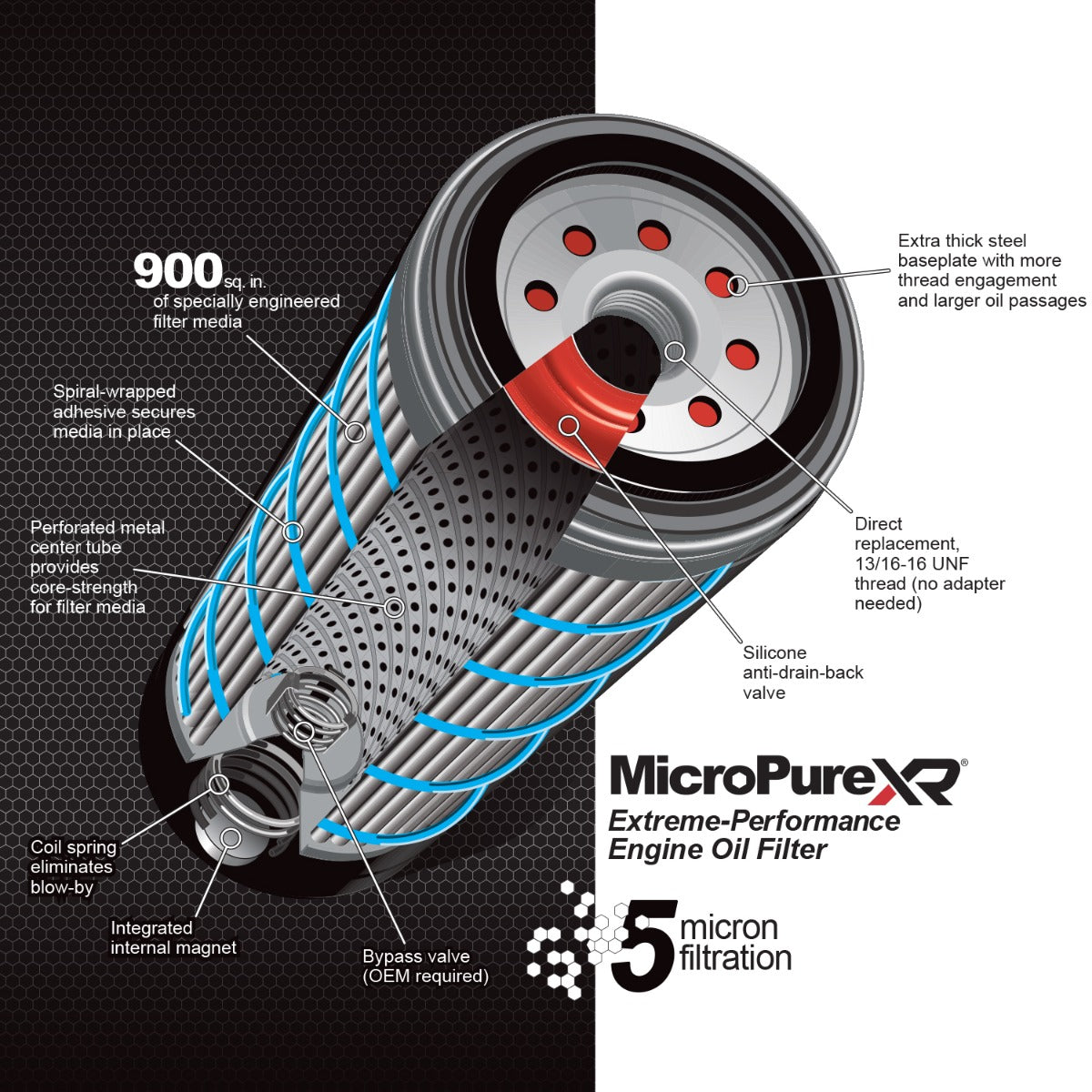 2001-2019 6.6L Duramax Engine Oil Filter MicroPure Extreme-Performance - Featuring TorqSTOP Technology - View 2 | Dirty Garage